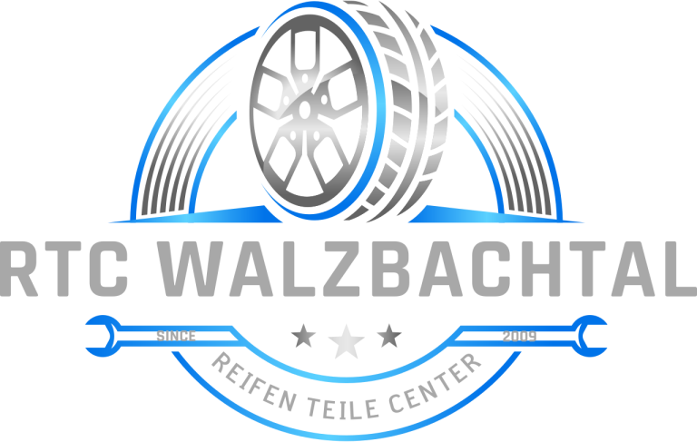 Reifen Teile Center Walzbachtal Logo von RTC Walzbachtal, Reifen- und Felgenzentrum, mit Reifen- und Schraubenschlüsselsymbol.